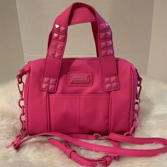 Madden Girl Handbags - Madden Girl Fuchsia Bowler Handbag with Crossbody Strap/NWT